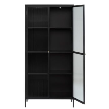 Čierna kovová vitrína 90x190 cm Bronco - Unique Furniture - Image 4