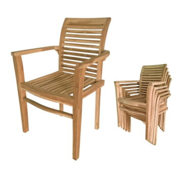 Záhradná stohovateľná stolička z teakového dreva Garden Pleasure Java - Image 3