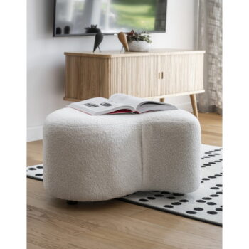 Biely taburet z textílie buklé Miuf – Miuform – Obrázok 2