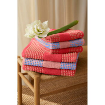 Modro-ružová froté osuška z Bio bavlny 70x140 cm Check – JUNA – Obrázok 8