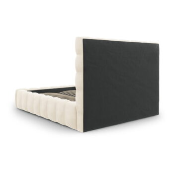 Béžová čalúnená dvojlôžková posteľ s úložným priestorom s roštom 140x200 cm Bali – Cosmopolitan Design – Obrázok 6