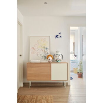 Krémovobiela komoda v dubovom dekore Teulat Yoko, šírka 128 cm - Image 6