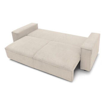 Béžová menčestrová rozkladacia pohovka 245 cm Nihad – Bobochic Paris - Image 7