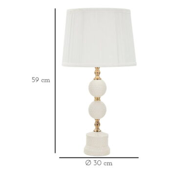 Biela stolová lampa s textilným tienidlom (výška 59 cm) Napoli – Mauro Ferretti - Image 6