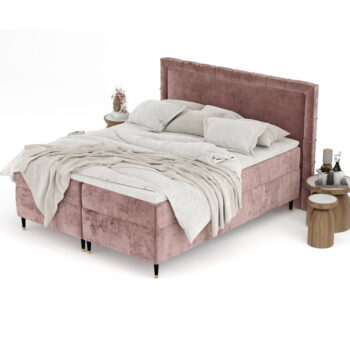 Ružová boxspring posteľ s úložným priestorom 200x200 cm Voyage – Maison de Rêve – Obrázok 11