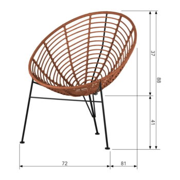 Červené kreslo WOOOD Jane – Obrázok 5
