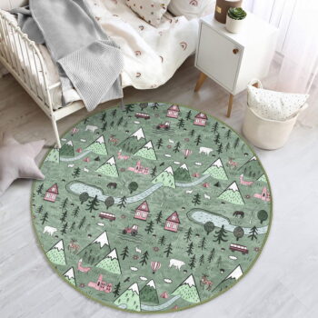 Zelený detský koberec ø 100 cm Comfort – Mila Home - Image 3