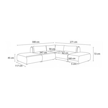 Rohová pohovka (variabilná) v horčicovohnedej farbe Jeanne - Bobochic Paris – Obrázok 2