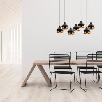 Čierne závesné svietidlo s kovovým tienidlom Yildo – Opviq lights - Image 3