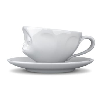 Biela bozkávajúca porcelánová šálka na kávu 58products, objem 200 ml - Image 3