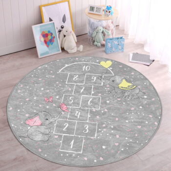 Sivý detský koberec ø 100 cm Comfort – Mila Home - Image 2