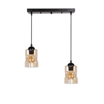 Čierne závesné svietidlo so skleneným tienidlom 10x44 cm Felis - Candellux Lighting - Image 8
