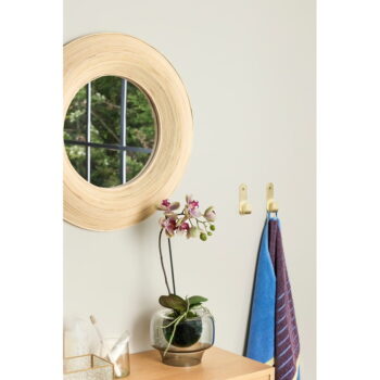 Nástenné zrkadlo s bambusovým rámom ø 60 cm Blush – Hübsch - Image 2