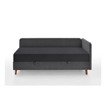 Tmavosivá čalúnená jednolôžková posteľ s úložným priestorom 90x200 cm Cabana – Meise Möbel - Image 2