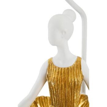 Stolová lampa s textilným tienidlom v bielo-zlatej farbe (výška 90,5 cm) Dancer – Mauro Ferretti - Image 5