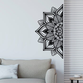 Kovová nástenná dekorácia 118x59 cm Mandala – Wallity - Image 3