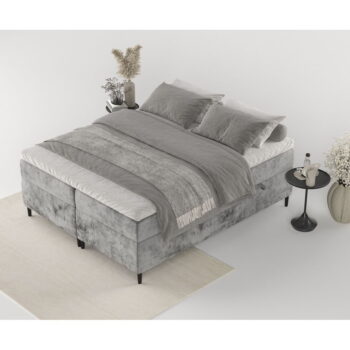 Tmavosivá boxspring posteľ s úložným priestorom 200x200 cm Araya – Maison de Rêve - Image 8