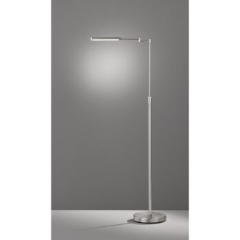 LED stojacia lampa v striebornej farbe s kovovým tienidlom (výška  130 cm) Nami – Fischer & Honsel - Image 3