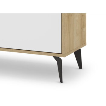 Nízka komoda v dekore duba v bielo-prírodnej farbe 140x79 cm Nola – Marckeric – Obrázok 9