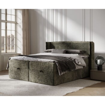 Tmavozelená boxspring posteľ s úložným priestorom 180x200 cm Passion – Maison de Rêve - Image 7