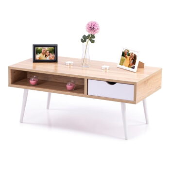 Konferenčný stolík s doskou v dubovom dekore v prírodnej farbe 50x100 cm Mexo – Homede - Image 6