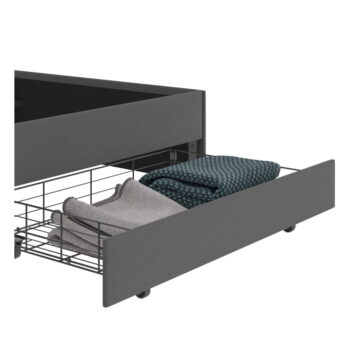 Tmavosivá čalúnená dvojlôžková posteľ s úložným priestorom 180x200 cm Rose – Støraa – Obrázok 10