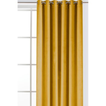 Zamatový dimout záves v horčicovej farbe 140x250 cm Velto – Filumi - Image 2