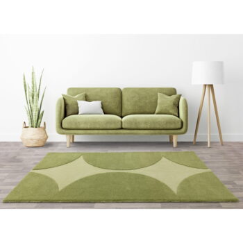 Zelený ručne tkaný vlnený koberec 120x170 cm Canvas – Asiatic Carpets - Image 3