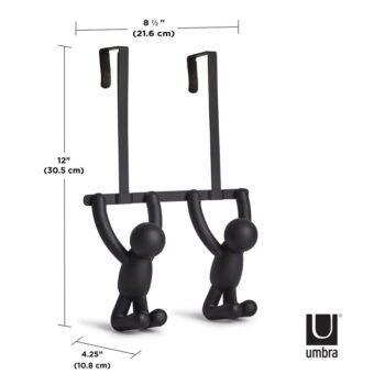Čierny plastový vešiak na dvere 22 cm Buddy - Umbra - Image 7