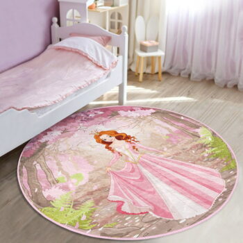 Ružový detský koberec ø 120 cm Comfort – Mila Home - Image 2