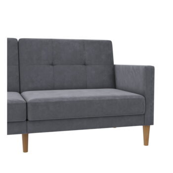 Sivá zamatová rozkladacia pohovka 207 cm Lilly – Støraa - Image 9