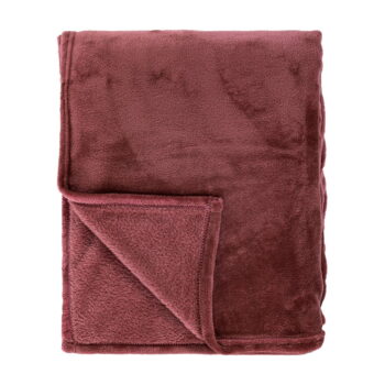 Vínovočervený mikroplyšový pléd na dvojlôžko 220x240 cm Cosy – Tiseco Home Studio – Obrázok 2