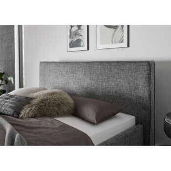 Sivá čalúnená dvojlôžková posteľ s úložným priestorom s roštom 180x200 cm Riva – Meise Möbel – Obrázok 9