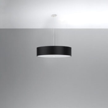 Čierne závesné svietidlo s textilným tienidlom ø 50 cm Herra – Nice Lamps - Image 4