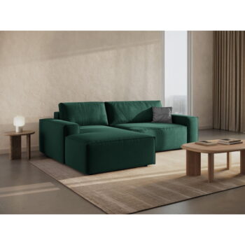 Zelená rozkladacia rohová pohovka (ľavý roh) Jodie – Micadoni Home - Image 3