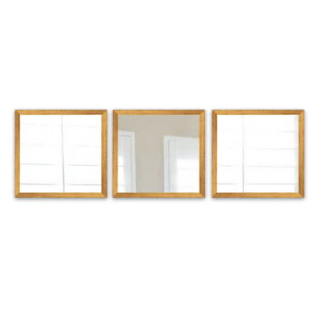 Súprava 3 nástenných zrkadiel s rámom v zlatej farbe Oyo Concept Setayna, 24 x 24 cm – Obrázok 3