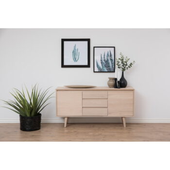 Nízka komoda v dekore duba v prírodnej farbe 150x75 cm Nagano – Actona - Image 6