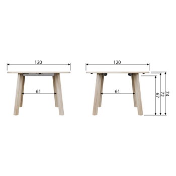 Rozkladací jedálenský stôl WOOOD Lange, ⌀ 120 cm - Image 5