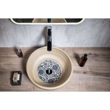 Béžové keramické okrúhle umývadlo ø 41 cm Priori – Sapho - Image 3