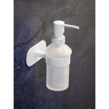 Biely samodržiaci sklenený dávkovač mydla 200 ml Orea – Wenko - Image 4