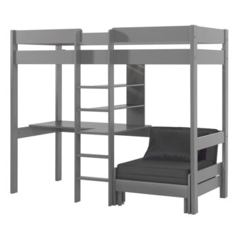 Sivá vyvýšená detská posteľ 90x200 cm Pino - Vipack