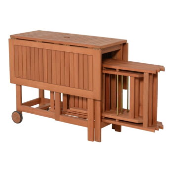 Záhradný jedálenský set z eukalyptového dreva v prírodnej farbe pre 4 Anaheim – Garden Pleasure - Image 7