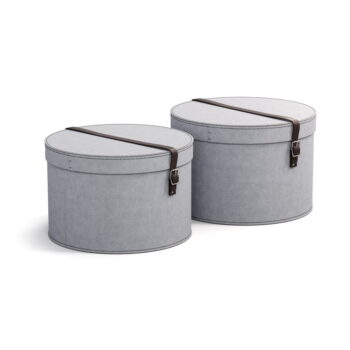 Svetlosivé kartónové úložné boxy s vekom v súprave 2 ks ø 37,5x25,5 cm Rut – Bigso Box of Sweden - Image 4