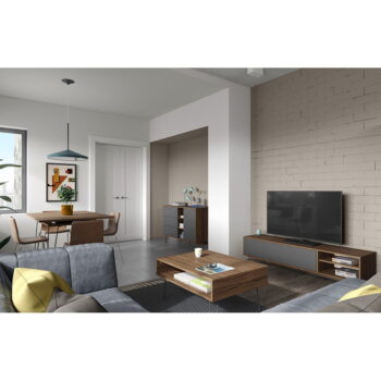 Antracitovo-hnedý TV stolík v dekore orecha 165x44 cm Aero – TemaHome - Image 9