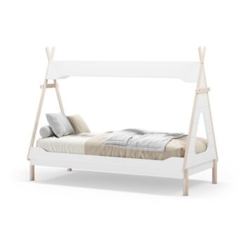 Biela domčeková detská posteľ z borovicového dreva 90x190 cm Nora – Marckeric – Obrázok 4