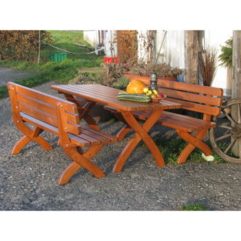 Záhradný jedálenský stôl z borovicového dreva 160x70 cm Strong - Rojaplast - Image 2