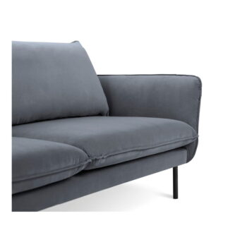 Sivá zamatová rohová pohovka Cosmopolitan Design Vienna, ľavý roh - Image 4