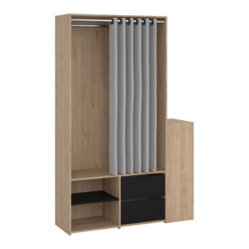 Predsieňová zostava v dekore duba v čierno-prírodnej farbe Kit – Tvilum - Image 3