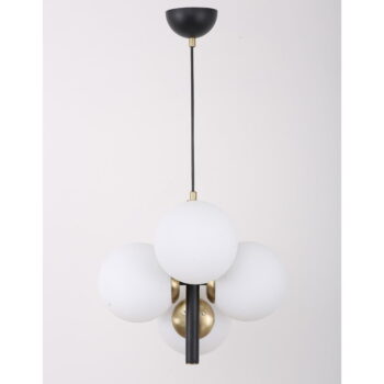 Biele/čierne závesné svietidlo so skleneným tienidlom ø 15 cm Forte – Squid Lighting - Image 4