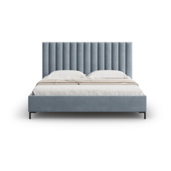Svetlomodrá čalúnená dvojlôžková posteľ s úložným priestorom s roštom 140x200 cm Casey – Mazzini Beds - Image 4